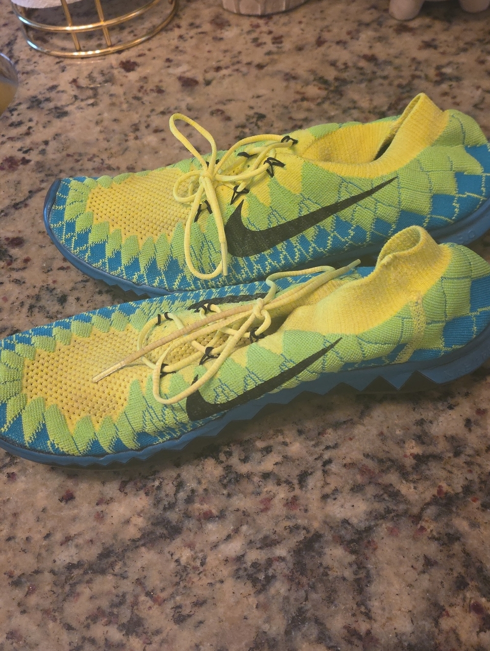 Nike Flyknit Trainers - Yellow & Aqua Blue